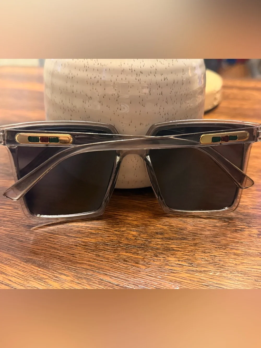Transparent Frame Black Lens Women's Sunglasses